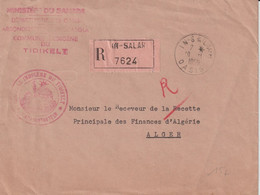 ALGERIE - 1959 - ENVELOPPE RECOMMANDEE ! "COMMUNE INDIGENE DU TIDIKELT" !! De IN-SALAH OASIS ! => ALGER - Guerre D'Algérie