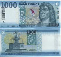 HUNGARY  New 1'000 Forint. 2021  P203c   " King Mátyás + Hercules Fountain (Visegrad) At Back "  UNC - Hongrie