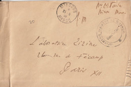 MAROC - 1936 - INFIRMERIE INDIGENE De MISSOUR ! ENVELOPPE FM => PARIS - Military Postmarks From 1900 (out Of Wars Periods)