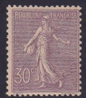 N°133 NEUF* SEMEUSE LIGNEE 30c LILAS TRES LEGERE TRACE DE CHARNIERE - Unused Stamps