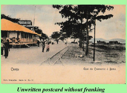 BOMA BELGIAN CONGO / CONGO BELGE = COLOUR POST CARD WITHOUT FRANKING (14 X 8,7 Mm) POST OFFICE + MAIN QUAY [Editor Nels] - Congo Belge - Autres