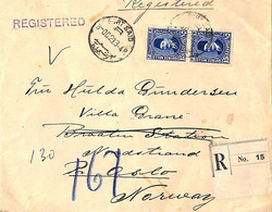 Ac6634 -  EGYPT  - Postal History - REGISTERED Cover To NORWAY  1929 - Covers & Documents