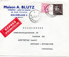 63828 - Belgien - 1964 - 10F Baudouin MiF A EilBf MOLENBEEK -> STUTTGART (Westdeutschland) - Cartas & Documentos