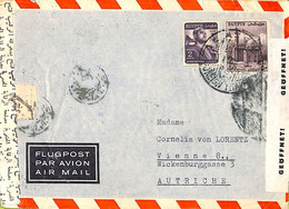 Ac6638 -  EGYPT  - Postal History - CENSORED Airmail Cover To AUSTRIA  1956 - Cartas