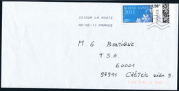 France - Mon Timbre En Ligne - Lettre Du 02-02-2011 - Faciale 0.58€ - Timbres à Imprimer (Montimbrenligne)