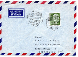 63837 - Spanien - 1956 - 10Ptas Franco EF A LpBf PALMA DE MALLORCA -> Westdeutschland - Covers & Documents