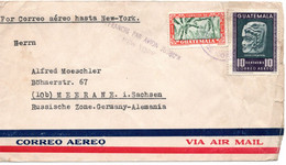 63838 - Guatemala - 1953 - 10c Zeremonienskulptur MiF A LpBf -> Ostdeutschland - Guatemala