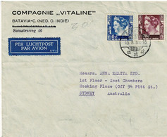 Nederlands-Indië Enveloppe Uit 1937 Van Batavia Naar Australië - Indes Néerlandaises