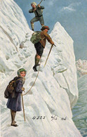 Alpiniste Glacier  Dessin  Illustrateur Carte Ancienne  Série 17 N° 2 - Alpinisme