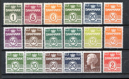 Denmark. 18 MINT Stamps "Numbers" - Lotes & Colecciones