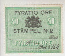 Zweden Fiskale Zegel Cat. Barefoot : Stampel 6/2 - Revenue Stamps
