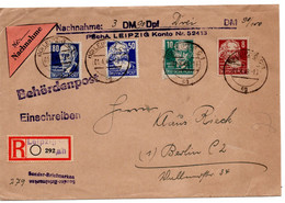63850 - SBZ - 1949 - 80Pfg Thaelmann MiF A R-NN-Bf LEIPZIG -> BERLIN - Other & Unclassified