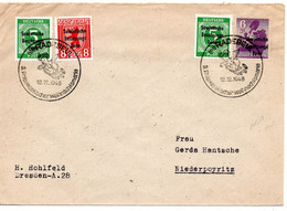 63852 - SBZ - 1948 - 8Pfg SBZ-Aufdruck MiF A Bf M SoStpl RADEBEUL - 2.PHILATELISTISCHER WEIHNACHTSMARKT -> Niederpoyritz - Andere & Zonder Classificatie