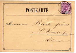 63853 - Deutsches Reich - 1878 - 5Pfge EF A Kte ST AMARIN -> St Marie - Briefe U. Dokumente