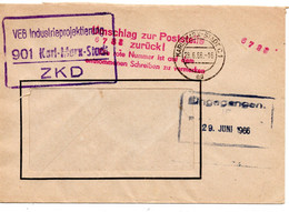 63856 - DDR / ZKD - 1966 - Unfrankierter ZKD-FensterBf KARL-MARX-STADT -> BERLIN - Andere & Zonder Classificatie