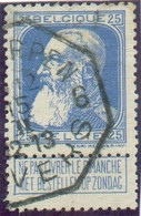 N°76 - 25 Centimes Bleu Obl. Télégraphique  De ANTWERPEN-ANVERS 6 - 20716 - 1905 Barbas Largas