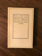 PAUL VERLAINE - ROMANCES SANS PAROLES DEDICACES ÉPIGRAMMES - Other & Unclassified
