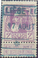 N°80 - 2Fr Violet, Obl. Ferroviaire De LIEGE-LONGDOZ En Bleu - 20725 - 1905 Barbas Largas