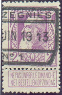 N°80 - 2Fr Violet, Obl. Ferroviaire De TRAZEGNIES N°1 - 20726 - 1905 Barbas Largas