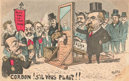 Politique Politica * CPA Illustrateur ROSTRO 1903 * Satirique Caricature * Guillotine * église * Bloc Parlementaire - Satira