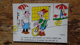 REF 625 : CPSM TIENNO Humour Boulanger Boulangerie Deroche Charenton Cycliste - Marchands