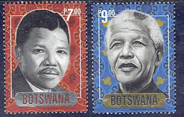 Botswana : Nelson Mandela (2 Timbres - Botswana (1966-...)