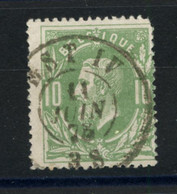 BELGIQUE - COB 30 10C VERT DOUBLE CERCLE D'AMBULANT EST IV - 1869-1883 Leopold II.