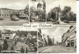 Gruß Aus Delitzsch, DDR-Mehrbildkarte, Gelaufen 1973, Kl. Einstichloch - Delitzsch