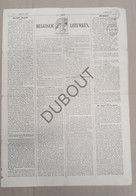 Hasselt - Krant/Journal - Het Belgisch Leeuwken -  4 April 1846, 1ste Jaar, Nr 1! (P334) - General Issues