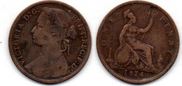 MA 19163 /  Grande Bretagne Penny 1874 Victoria TB - D. 1 Penny