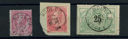 BELGIQUE - LOT DE 3 TIMBRES DIFFERENTS SIMPLE CERCLE WODECQ - 1869-1883 Leopold II