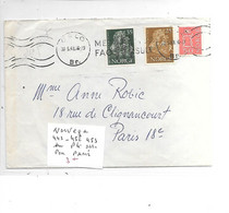 NORGEVE N° 443.452.453 SUR PLI OBL PARIS - Lettres & Documents