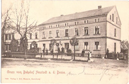 Gruss Aus NEUSTADT An Der Dosse Brandenburg Bahnhof Hotel Belebt 13.3.1900 Gelaufen Fast TOP-Erhaltung - Neustadt (Dosse)