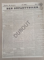 Dendermonde - Krant/Journal - Den Onpartydigen -  30-1-1842 (P326) - Algemene Informatie