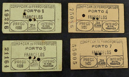 C5 /1 - Bilhetes * Tickets * Francelos * Porto * Companhia Caminhos Ferro * Portugal - Europe