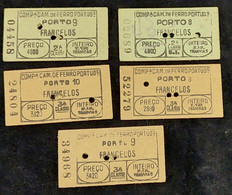 C5 /1 - Bilhetes * Tickets * Francelos * Porto * Companhia Caminhos Ferro * Portugal - Europa