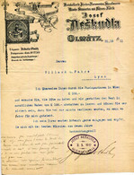 FACTURE.TCHEQUIE.OLMÜTZ.OLOMOUC.FABRIQUE DE BRODERIES & PASSEMENTERIES.JOSEF NESKUDLA. - Otros & Sin Clasificación