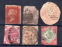 GRANDE-BRETAGNE--Petit Lot De 6 Timbres Classiques Anglais  ( Timbre 2  Est Un 2éme Choix ).....cachets... Recto-verso - Other & Unclassified