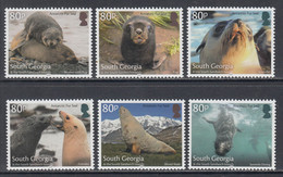 2018 South Georgia Antarctic Fur Seal Marine Mammals  Complete Set Of 6 MNH - South Georgia