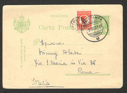 ROMANIA TO ITALY - POSTCARD STATIONERY - 1931. - Otros & Sin Clasificación