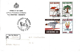 SAN MARINO  1981 -   Sassone 1078-1079111781 Su Raccomandata -  Judo - Covers & Documents