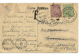 PM170/ TP 137-140 S/CP Ypres Obl. Oostende 7/9/1921 T > N.Y. USA C. S'arrivée + Taxe De 6 Cents - Brieven En Documenten