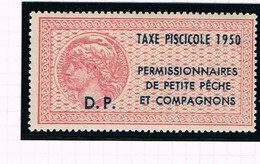 Taxe Piscicole - 1950 Permissionnaires De Petite Peche Et Compagnons - Neuf Sans Charniere - TTB - Zegels