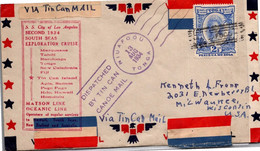 TONGA 1934 CC TIN CAN MAIL CORREO POR LATA DEFECTOS AL DORSO - Other (Sea)