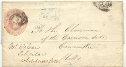 GB 1851, QV 1d Pink Cut-out (ex. Postal Stationery Envelope - Die 76 W.W) Tied By Indistinct Barred Numeral On Very Fine - Cartas & Documentos