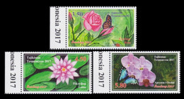 2017 Tajikistan  764-766 Butterflies / Flowers 9,70 € - Orchidee