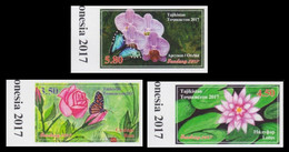 2017 Tajikistan  764b-766b Butterflies / Flowers 25,00 € - Orchidee