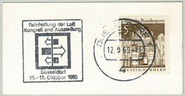 Deutsche Bundespost 1969, Flaggenstempel Kongress Reinhaltung Luft Düsseldorf, Propreté / Clean Air - Environment & Climate Protection