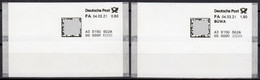 Deutschland Bund Test Poststation Nr. 002A ATM Satz Ohne / Mit Zudruck BÜWA Xx Automatenmarken Selbstklebend Matrixcode - Automatenmarken