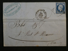 BN12 FRANCE  BELLE  LETTRE 1856  BORDEAUX  A STE MAXENCE +N°14 +AFFRANCH.INTERESSANT+++ - 1853-1860 Napoleone III